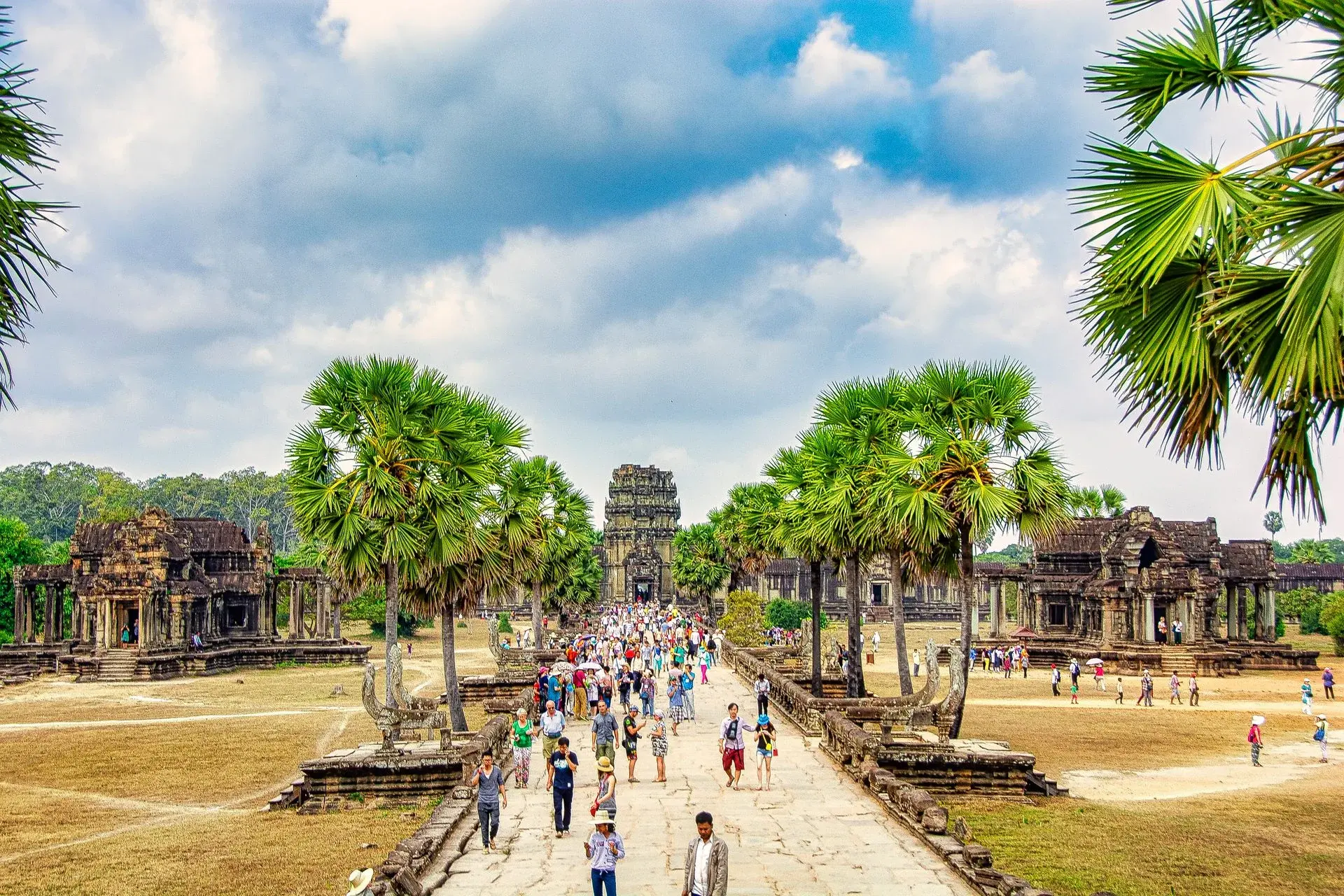 Cambodia Highlights itinerary, the causeway to Angkor Wat — Cambodia DMC by Fiesta Asia Travel