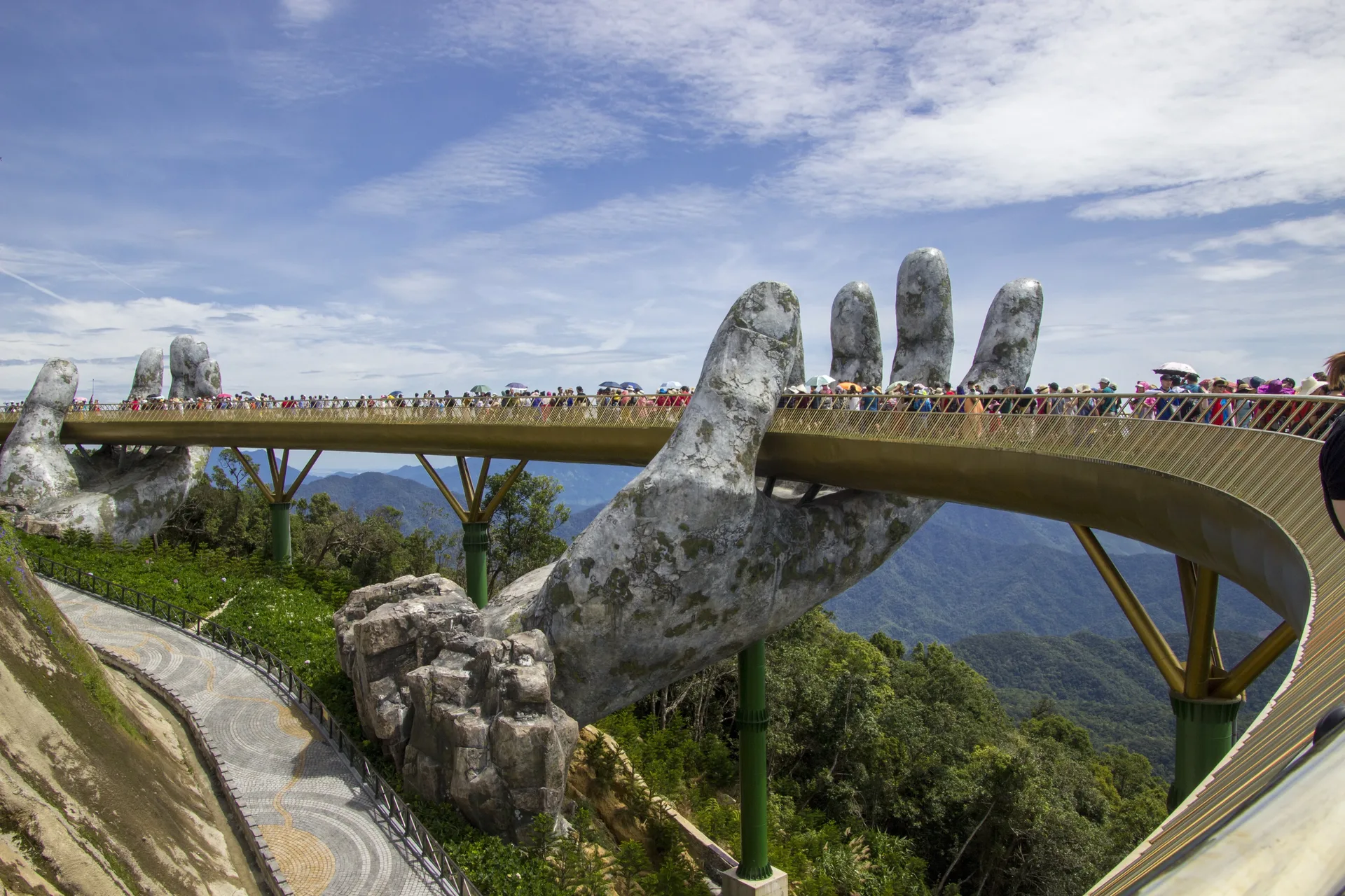 Ba Na Hills and the Golden Bridge above Da Nang