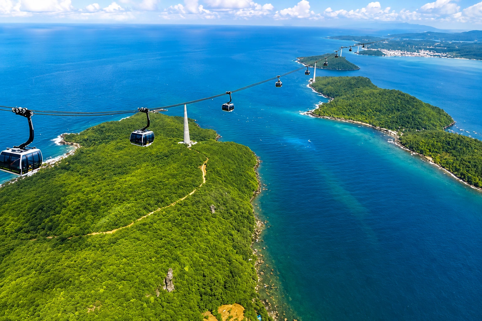 The Hon Thom cable car crossing the sea between the An Thoi islands, Phu Quoc — Vietnam DMC by Fiesta Asia Travel