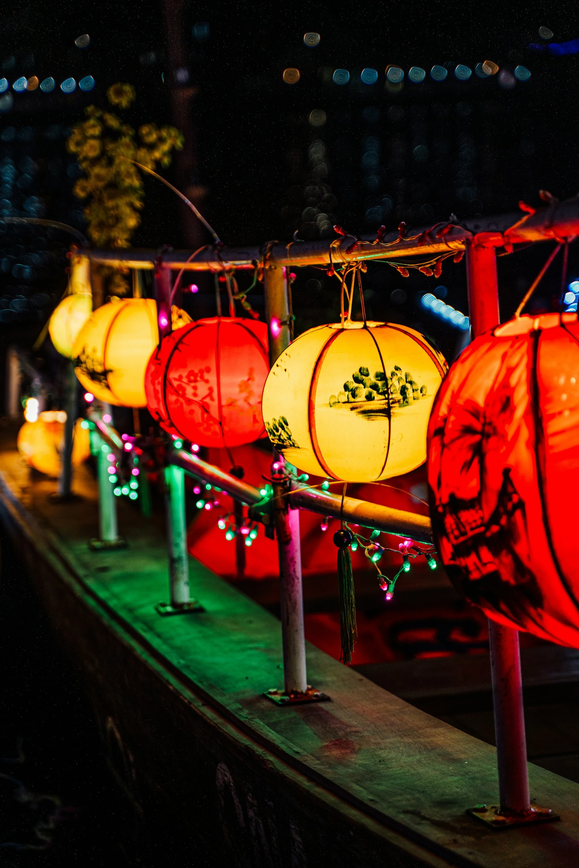 Lantern-lit canals of Hoi An Ancient Town at dusk